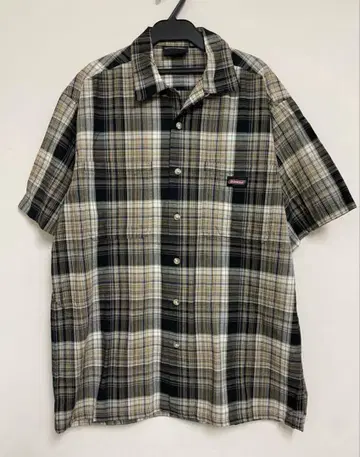 B02389 DICKIES 디키즈 반팔 체크 셔츠 가슴 로고