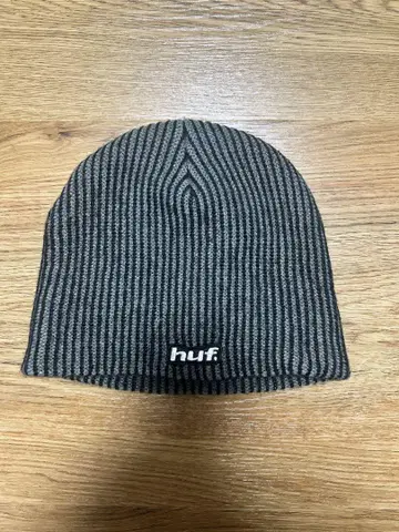HUF 니트 모자 리브 그레이/블랙
