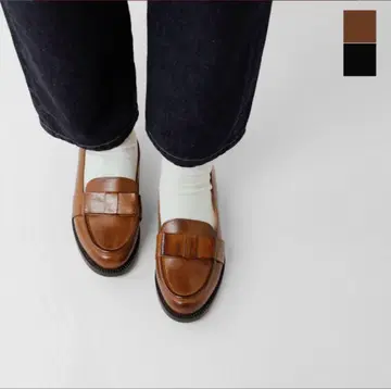 DIEGO BELLINI RIBBON LOAFERS 브라운