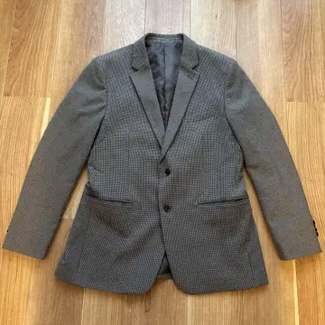 한국 브랜드*그레이 체크 무늬 비즈니스 자켓