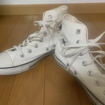 CONVERSE ALL STAR 화이트 하이컷 스니커즈 (24cm)