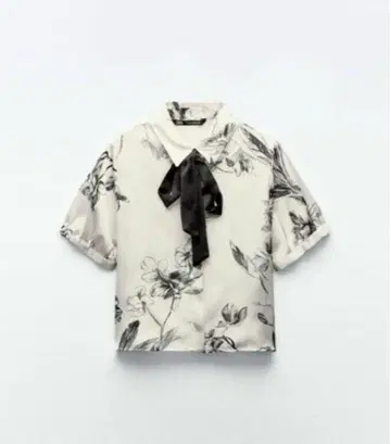 ZARA 리본 디테일 플라워 프린트 S 보타이 리본 ZARA