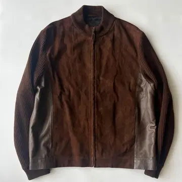 dunhill 던힐 스웨이드 절개 가죽 자켓 소매 니트