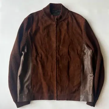 dunhill 던힐 스웨이드 절개 가죽 자켓 소매 니트