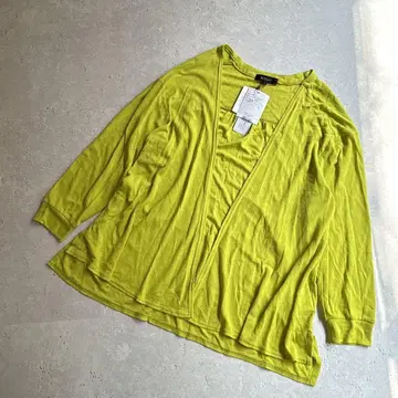 택 포함 새상품 리플렉트 (M) UV컷 접촉 냉감 긴팔 가디건 라임색