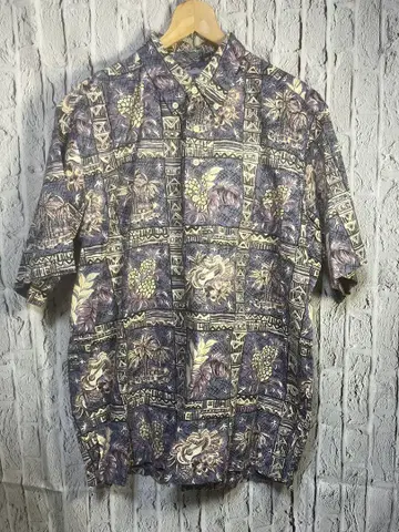 새상품급 Reyn Spooner 하와이안 반팔 셔츠 L (일본 L-XL)