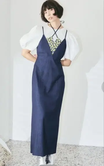 ELLEgirl 플라워 자카드 뷔스티에 원피스
