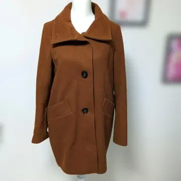 세순 sessun 코트 울 S 브라운 버튼 롱 코트