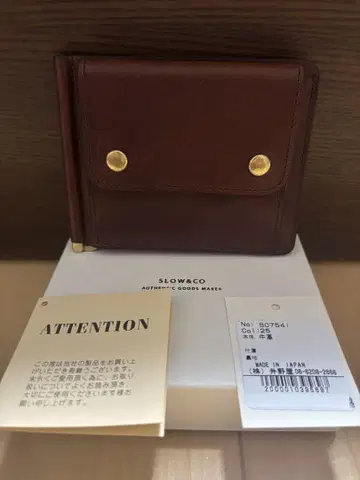 SLOW 슬로우 지갑 머니클립 레드 브라운 새상품급