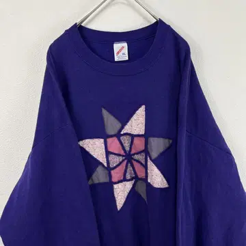 USA 제조 90s jerzees 맨투맨 보라색 반다나