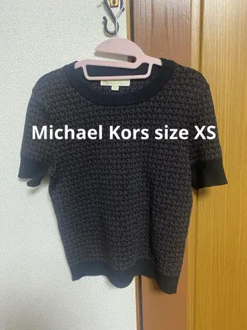마이클코어스 MICHAEL KORS M 로고 패턴 반팔 니트 XS
