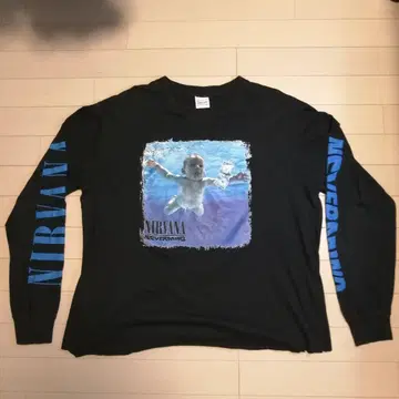 NIRVANA 네버마인드 롱 슬리브 티셔츠 블랙 2XL