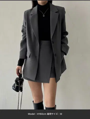 [어깨 패드] 오버 사이즈 자켓 + 미니 스커트 셋업