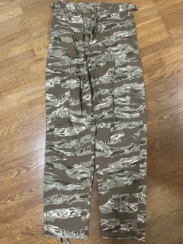 카모 패턴 데저트 타이거 밀리터리 와이드 카고 팬츠