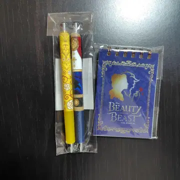 디즈니 극단 사계절 미녀와 야수 젤 잉크 볼펜 메모장 펜