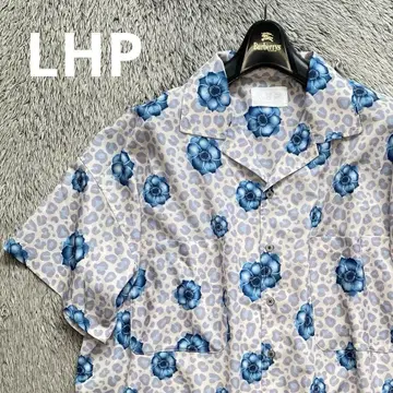 LHP 레오파드 플라워 그래픽 오픈 카라 빅 셔츠