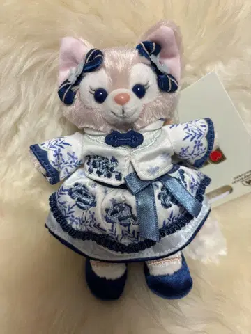 상하이 디즈니 파랑 꽃 리나벨 봉제 인형 키체인 한정판 가격 인하