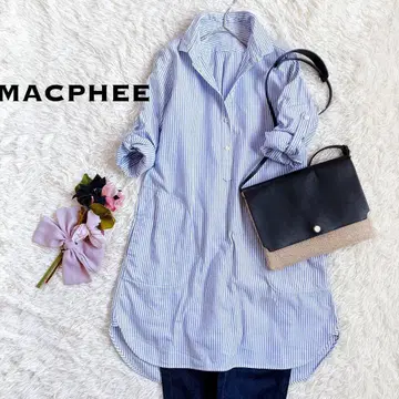MACPHEE 맥피 스트라이프 풀오버 롱 셔츠 튜닉