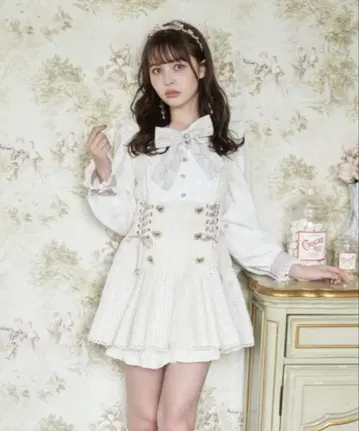 LIZLISA 메시지 리본 트위드 셋업