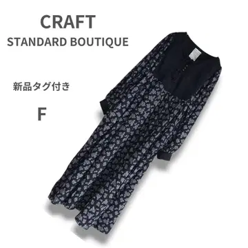 택 포함 새상품 크라프트 CRAFT 꽃무늬 긴팔 롱 기장 원피스 블랙 F