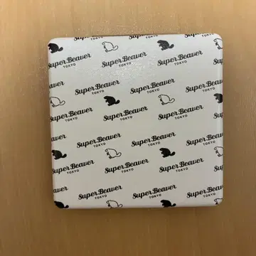 SUPER BEAVER 로고입힌 접이식 거울 화이트