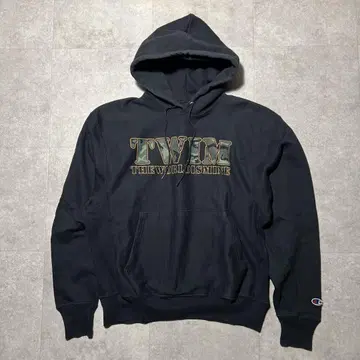 00s 챔피온 TWIM 리버스 위브 후드티 양면 M 블랙