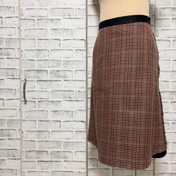 CINOH 치노 체크 무늬 스커트 무릎 기장 유나이티드 애로우즈 별주