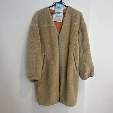 MACPHEE 맥피 베이지 보아 롱 코트