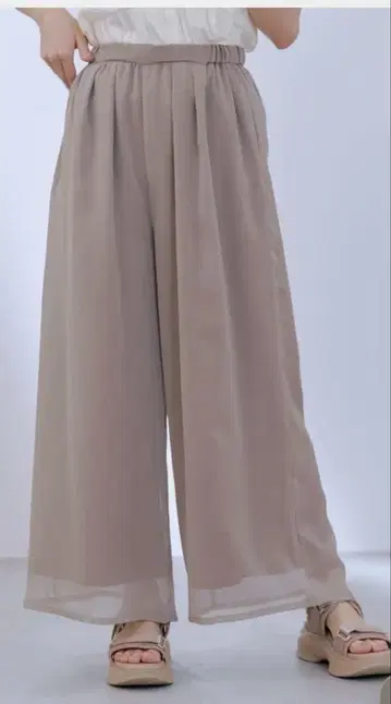 cohina 레이어드 컬러 시어 팬츠
