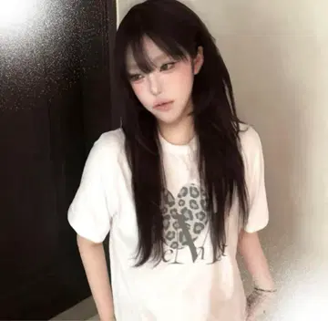 mucent 무 레오파드 무늬 하트 T셔츠 M 사이즈