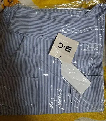 UNIQLO-C 코튼 스탠드 카라 셔츠 자켓 블루 S 택 포함 새상품