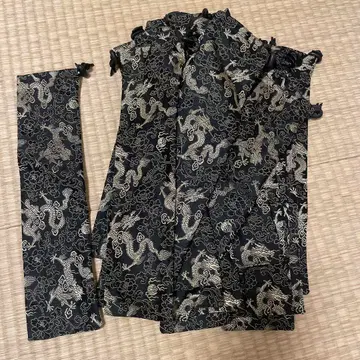 블랙 골드 드래곤 무늬 수납 세로형 파우치 30개 세트