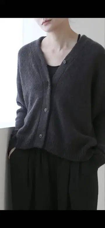 미사용 evameva 알파카 릴리 가디건