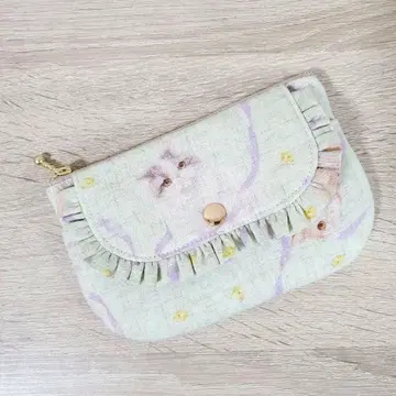 핸드메이드 16cm 프릴 덮개 파우치 고양이 프랑슈리페