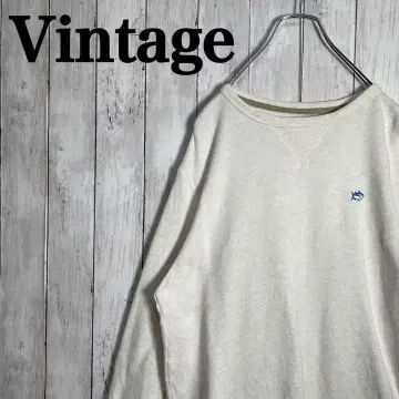 [초레어] 자수 원포인트 로고 맨투맨 물고기 로고 오버 사이즈 빈티지