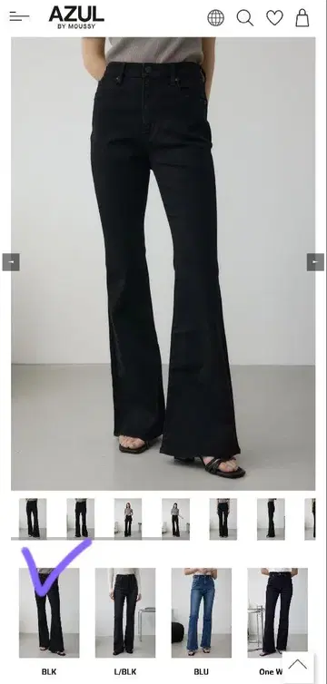 AZUL DENIM 플레어 데님 블랙 S