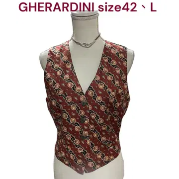 새상품급 게라르디니 빈티지 꽃무늬 베스트 42, L, 11호