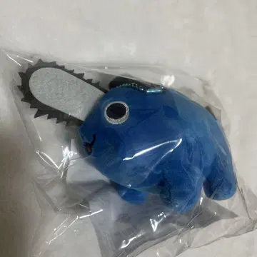 로손 콜라보 포치타 봉제 인형 키링 체인소 맨 파랑 포치타