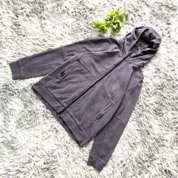 GAPFIT [ XXXL ] 퍼플 그레이 후드티 풀 집업 코튼 혼방