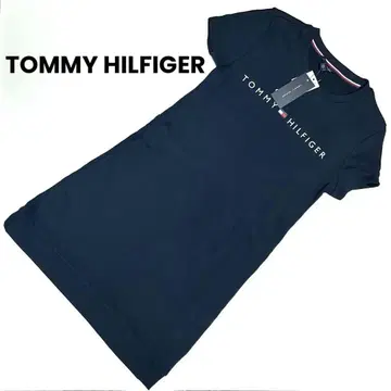 TOMMY HILFIGER 네이비 반팔 미니 원피스