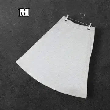 스커트 무릎 기장~무릎 아래 전후 고급 캐주얼 스트레치 화이트 화이트 M