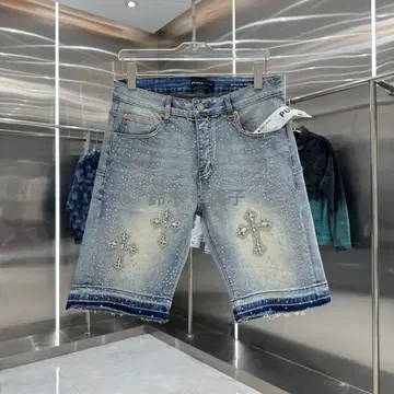 PURPLE BRAND 퍼플 브랜드 워시 가공 데님 숏팬츠