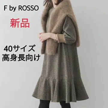새상품 FbyROSSO 큰 키용 트위드 밑단 플레어 원피스 40