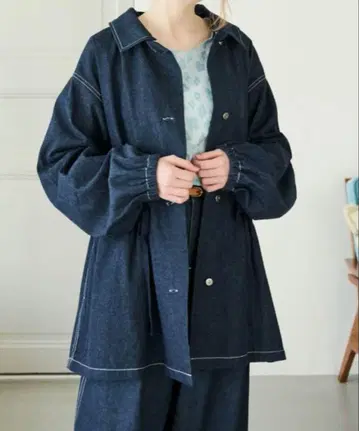 Crisp 허리 개더 데님 자켓 택 포함 새상품