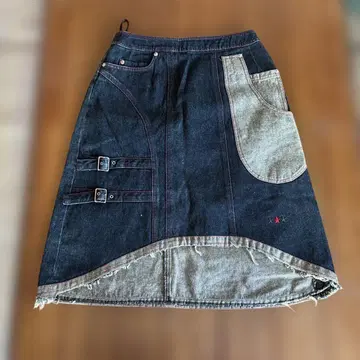 BETTY'SBLUE 청바지 무릎 기장 스커트 사이드 포켓 포함