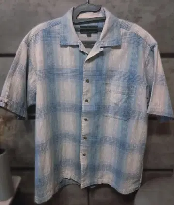 90s 오픈 카라 셔츠 옴브레 체크
