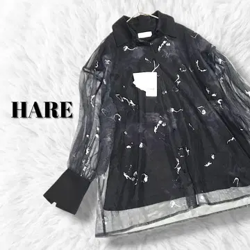 새상품 HARE 하레 튤 무늬 레이어드 셔츠 여름 가을 긴팔 모드 스타일