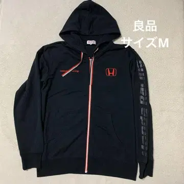 HONDA 혼다 후드 맨투맨 풀 집업 블랙 M
