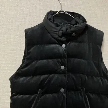 패션 메시지 벨로아 충전솜 베스트 (L 상당) 심플 블랙 따뜻한