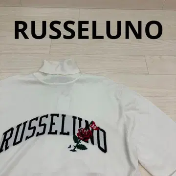 RUSSELUNO 러셀노 FLAGROSE 로고 이너 니트